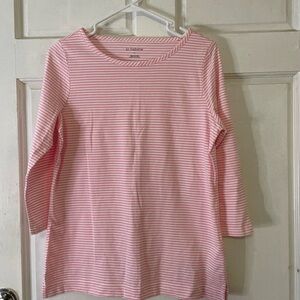 Liz Claiborne Pink and White Striped Shirt